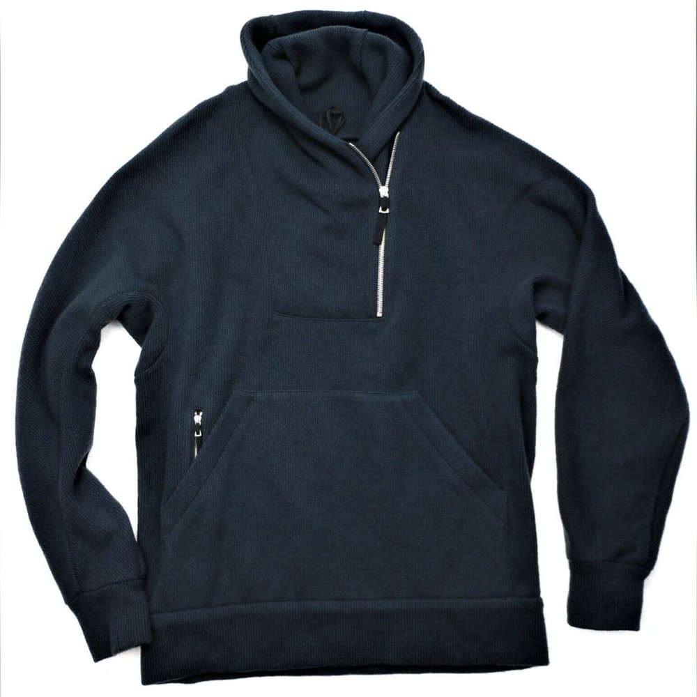 New Nike ESC Men's Shawl Collar Fleece Sweater Navy Made in Italy Size Large